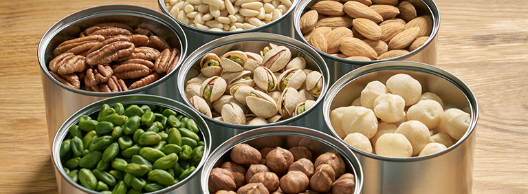 Pinoli Mediterranei Pinus Pinea | Mandorle Nonpareil Australia | Noci di Macadamia Australia | Nocciole Italia T.G.R.